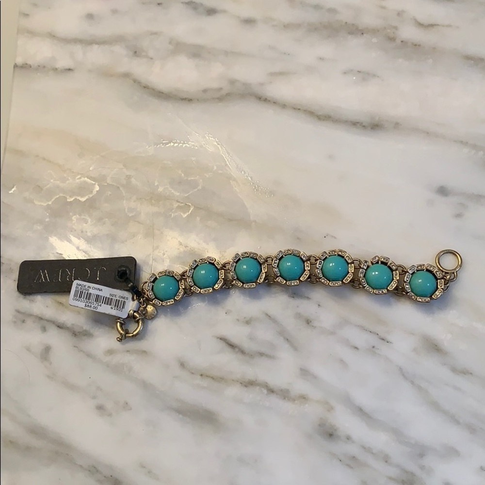 NWT JCREW TURQUOISE AND GOLD BRACELET